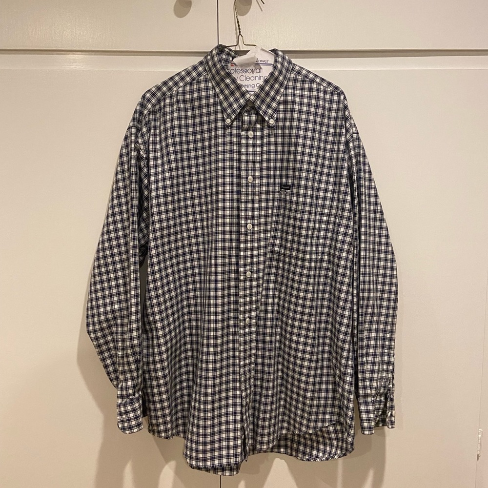 Façonnable Men’s Blue Plaid Button Up Shirt